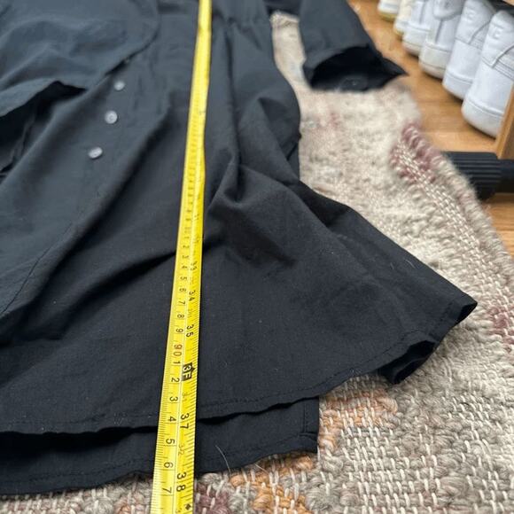J.Crew Womens Black Long Sleeve Drawstring Mini Shirt Dress Size M BR599 NWOT - Picture 12 of 14